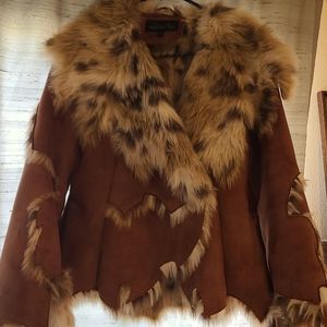 Donna Salyers Faux Fur and Suede jacket